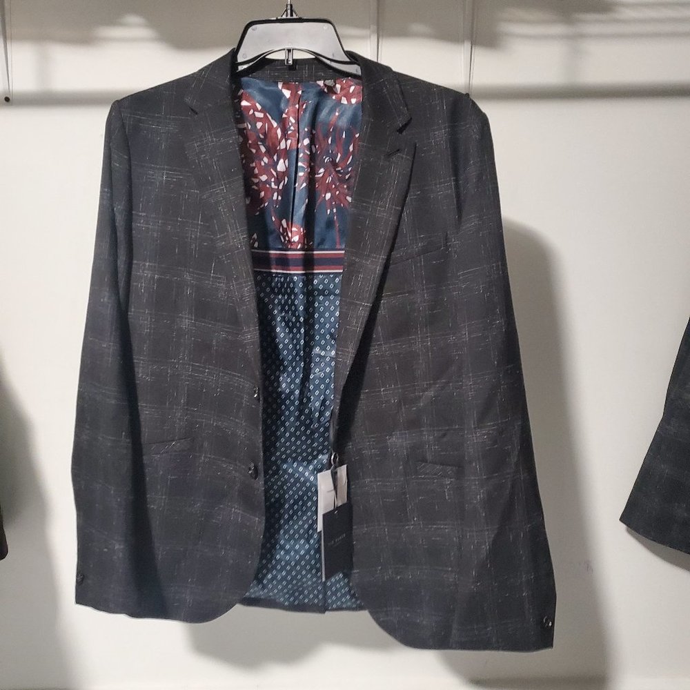 NWT Ted Baker Men's Dar Boucle Dinner Suit Jacket Black Blazer XL $525 BB436